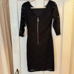 Eliza J Black Lace Long Sleeve Dress